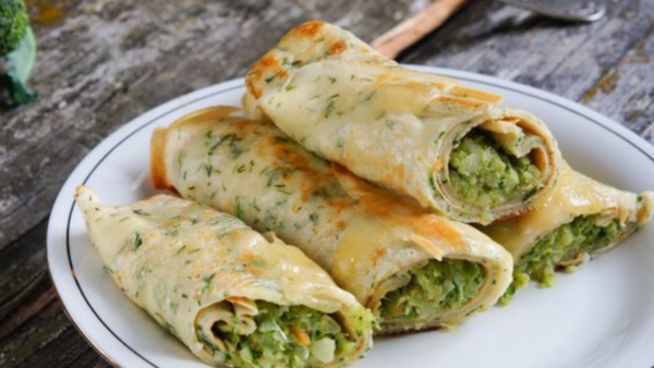 Panquecas Recheadas com Brócolis e Queijo